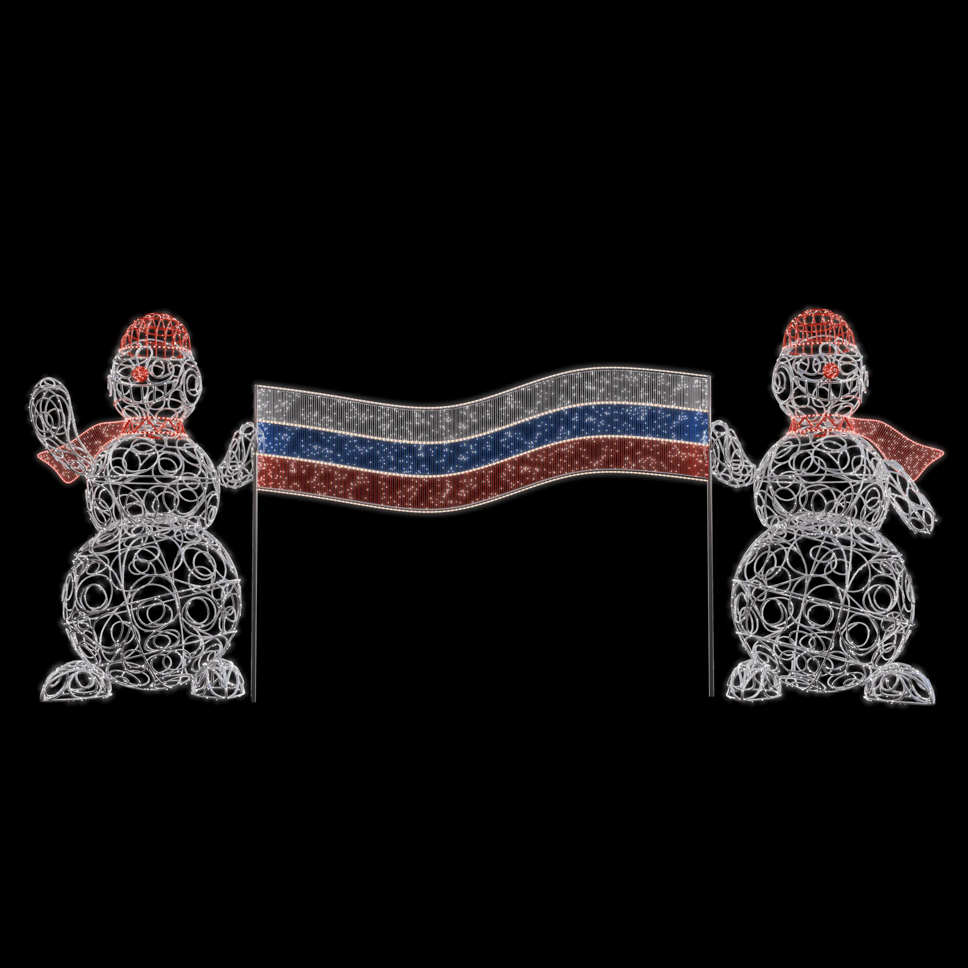 Новогодняя фотозона снеговик «Сияющий Триколор»